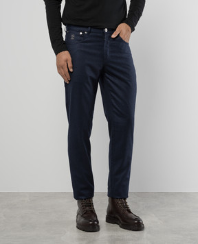 Brunello Cucinelli Blue pants made of wool ME226I1780