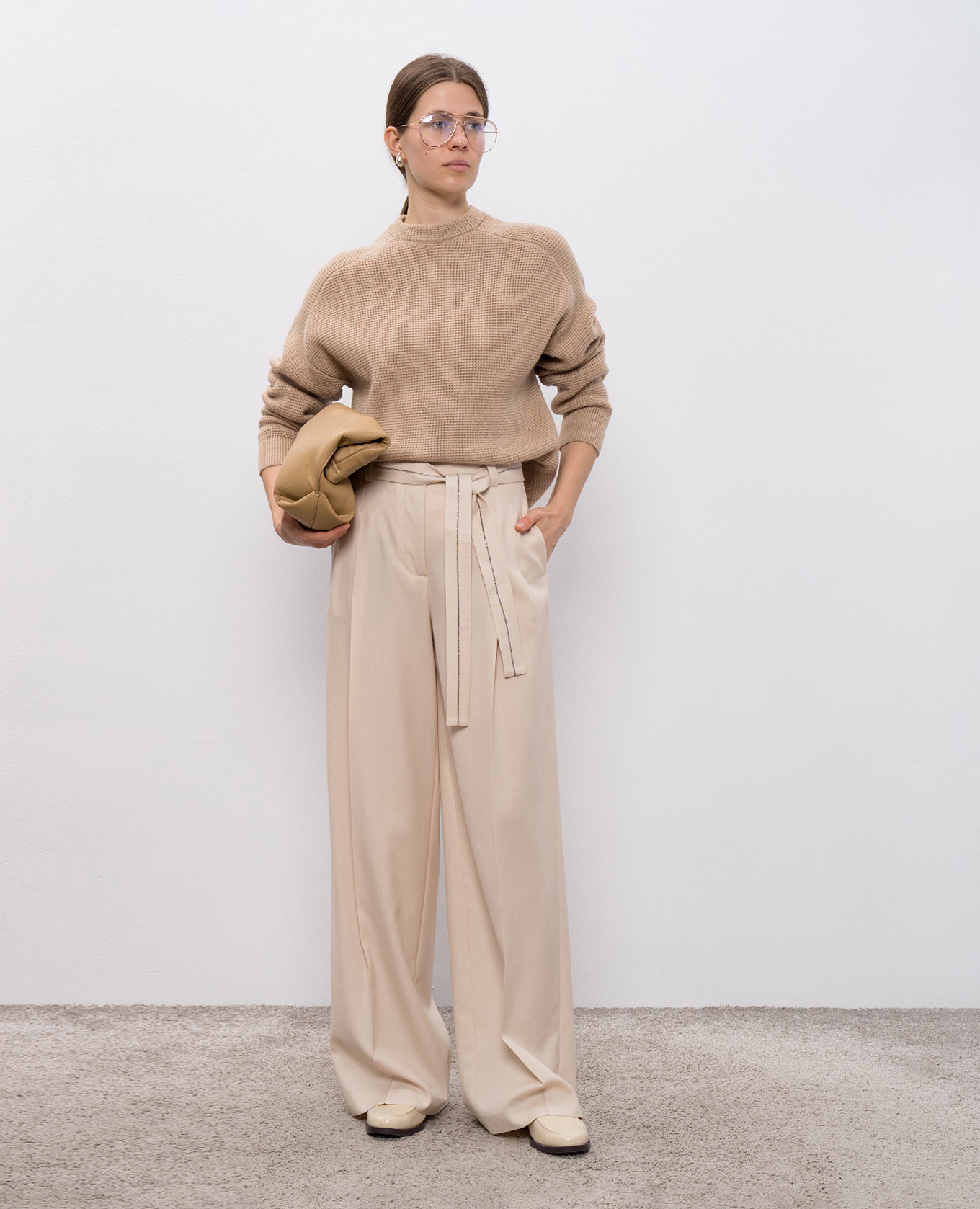 Beige wool pants Peserico 2