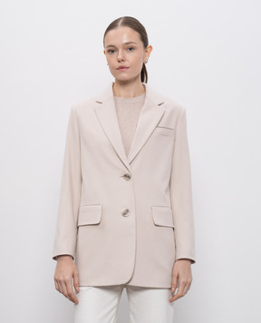 Peserico Beige wool jacket with monil chain A2147400171