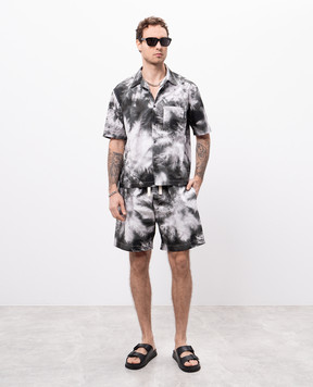 Palm Angels Gray shirt with palm tree print PMGG005S25FAB003