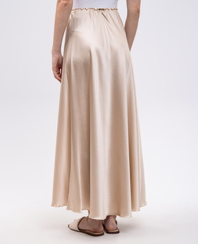 Enrico Mandelli Beige silk maxi skirt 1KD06A5663