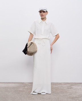 Brunello Cucinelli White shirt dress with linen MH126A5322