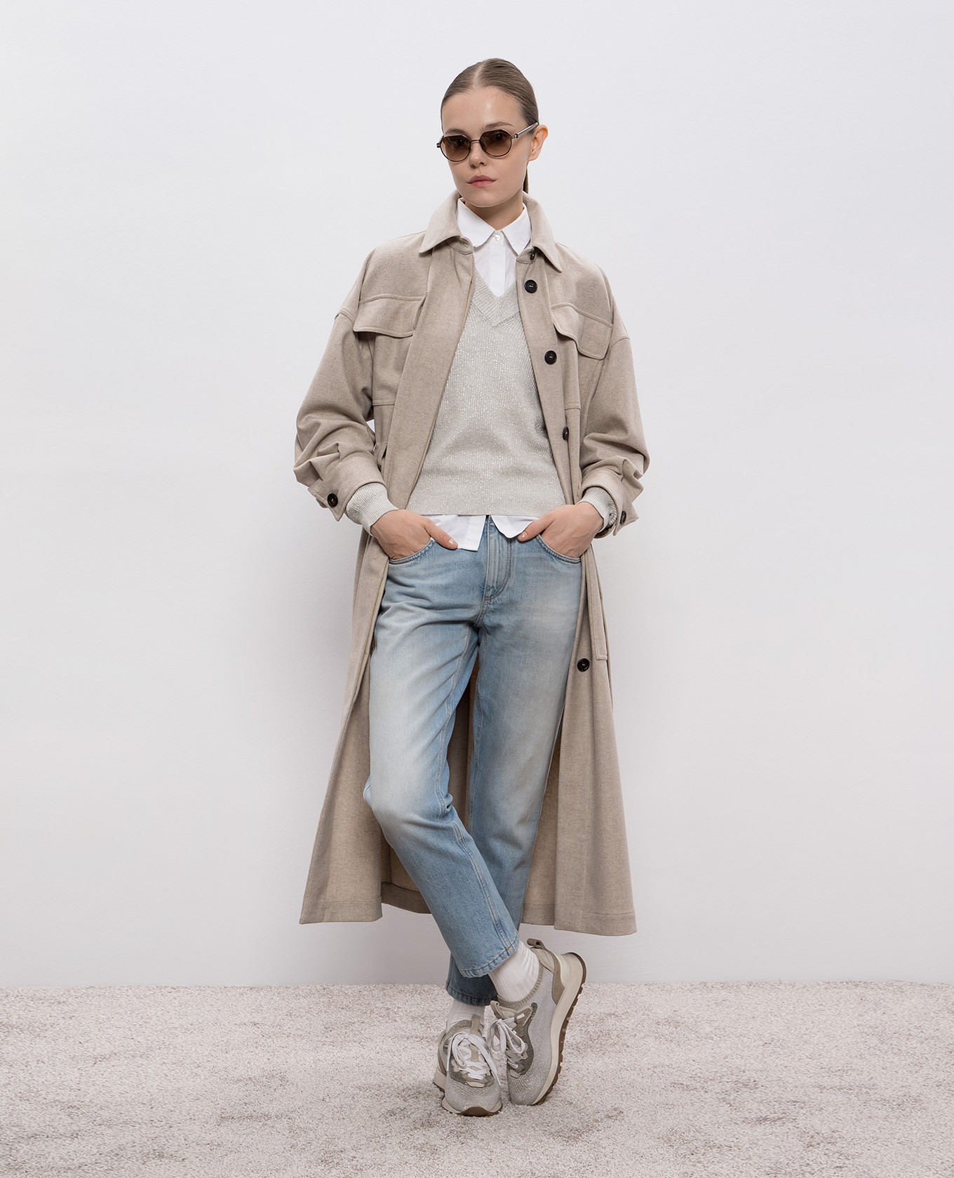 

Gray pullover with lurex Brunello Cucinelli, Grey