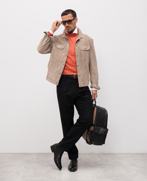 Brunello Cucinelli Beige suede jacket MPCFN2042