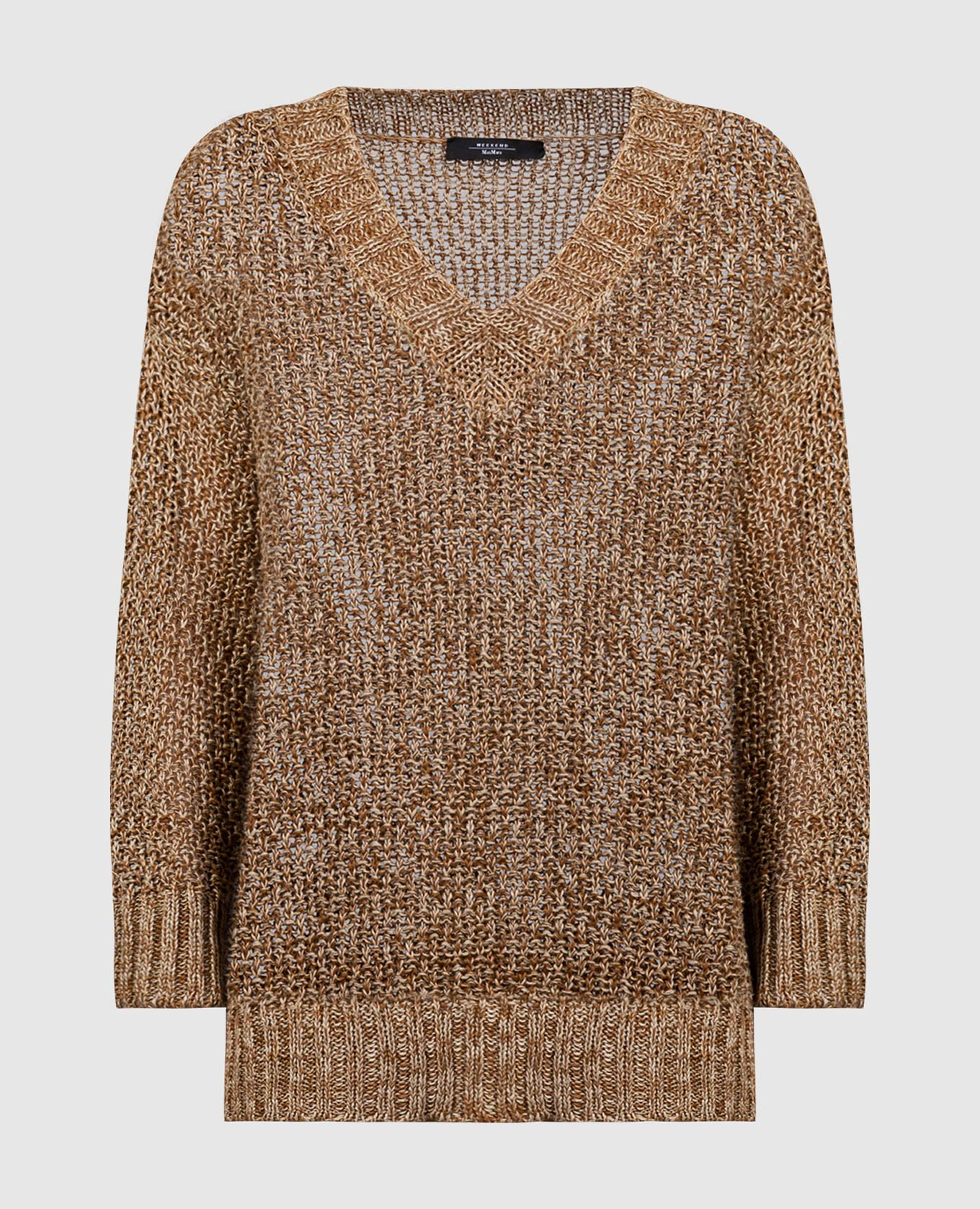 

Beige openwork pullover OSTEO made of linen Max Mara Weekend, Бежевый