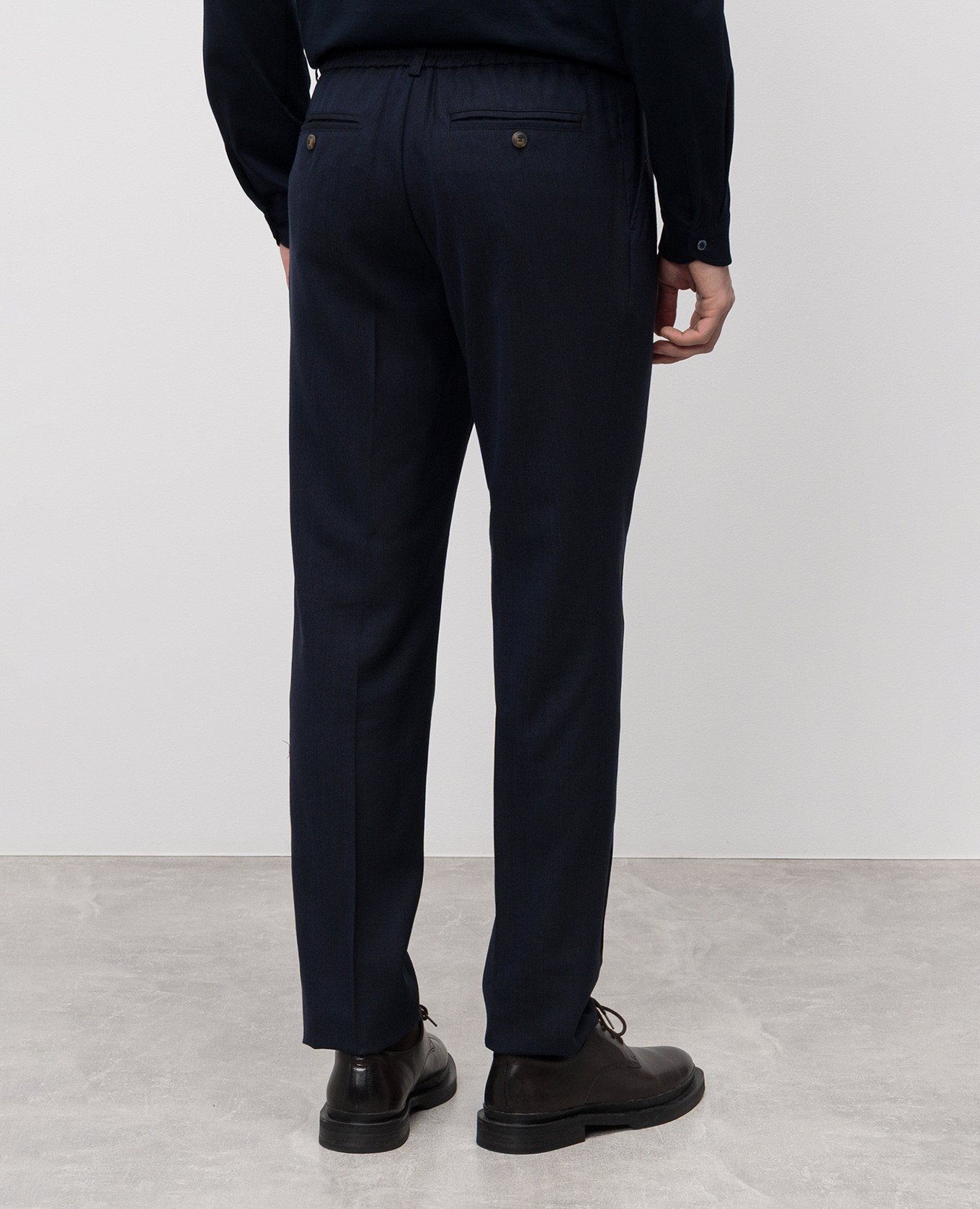 

Blue wool, silk and linen pants CAPOBIANCO