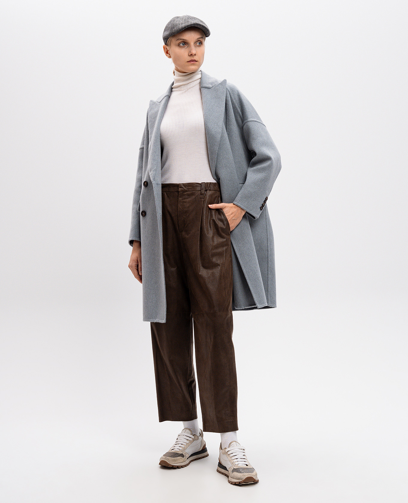 Brown leather pants Brunello Cucinelli 2