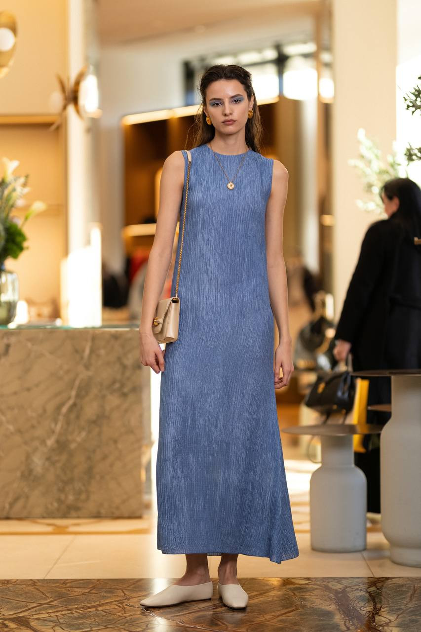 

Carling blue silk reaper maxi dress Gabriela Hearst
