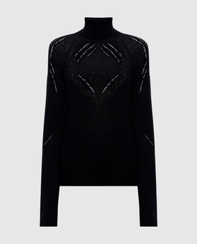 Ermanno Scervino Black sweater with wool and cashmere D475M745VXM