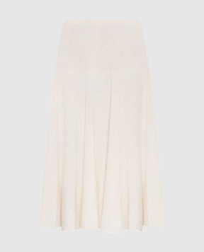 The Row Jaliah beige linen midi skirt 8669Y889