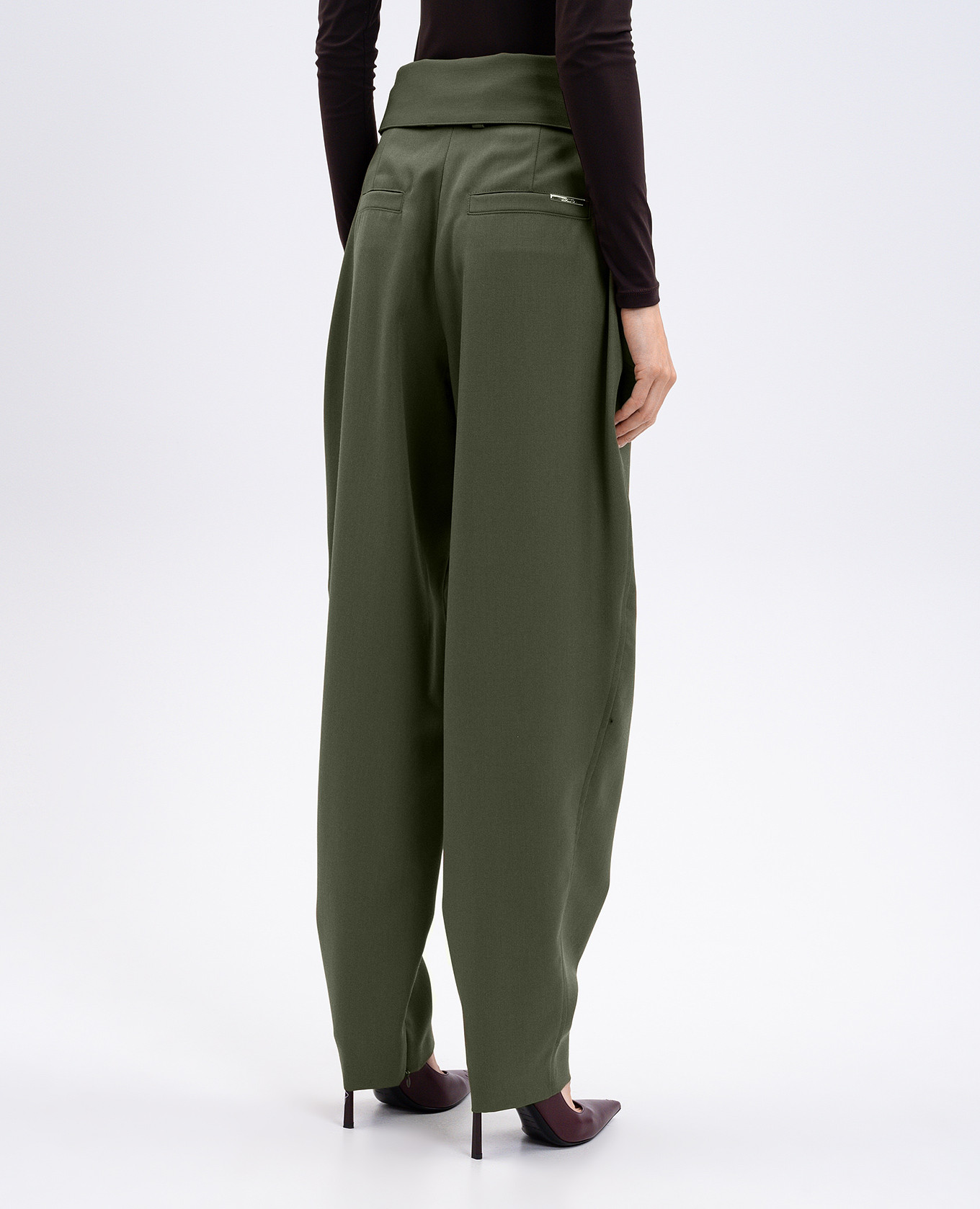Khaki wool pants The Attico 4