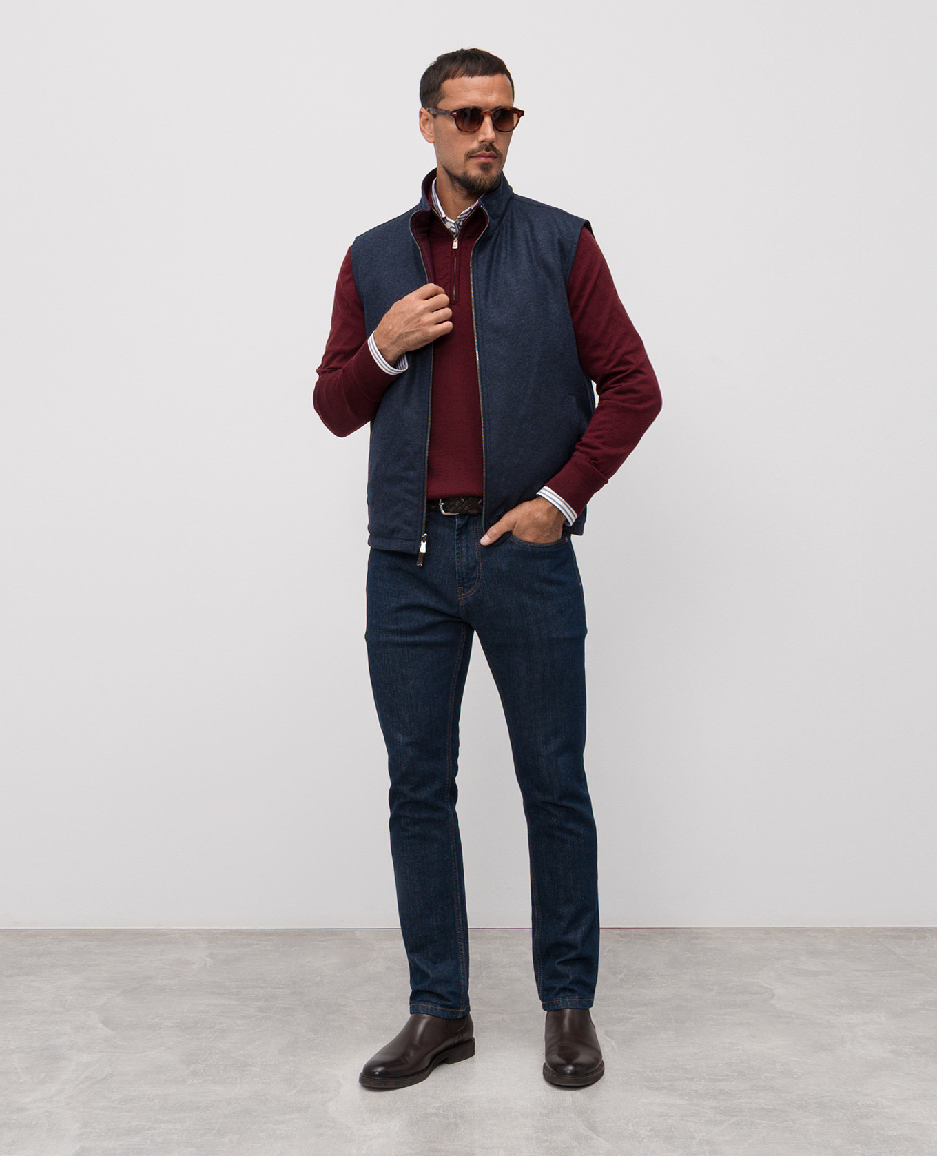 

Burgundy wool jumper ISAIA