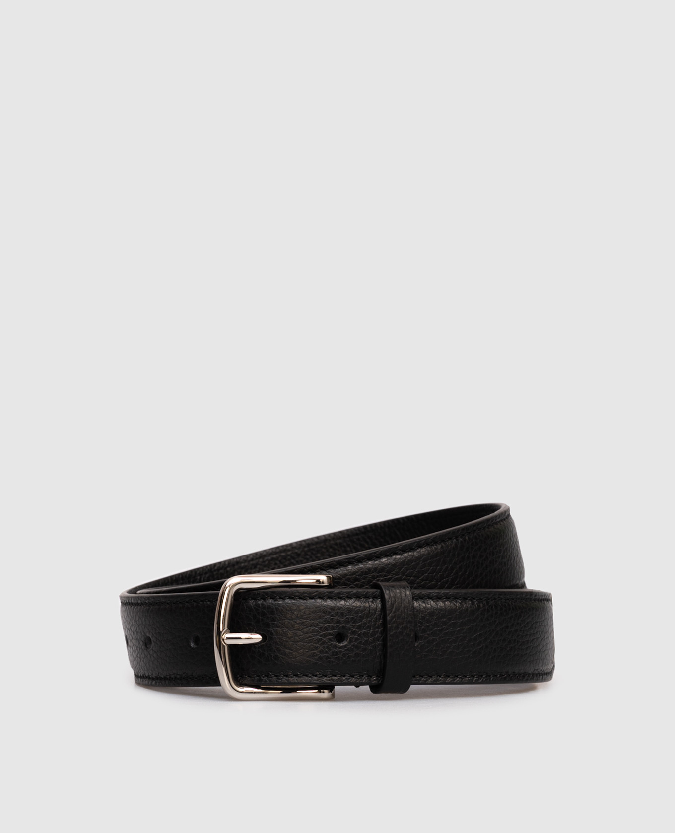 Black embossed leather belt with silver buckle Babe Pay Pls
