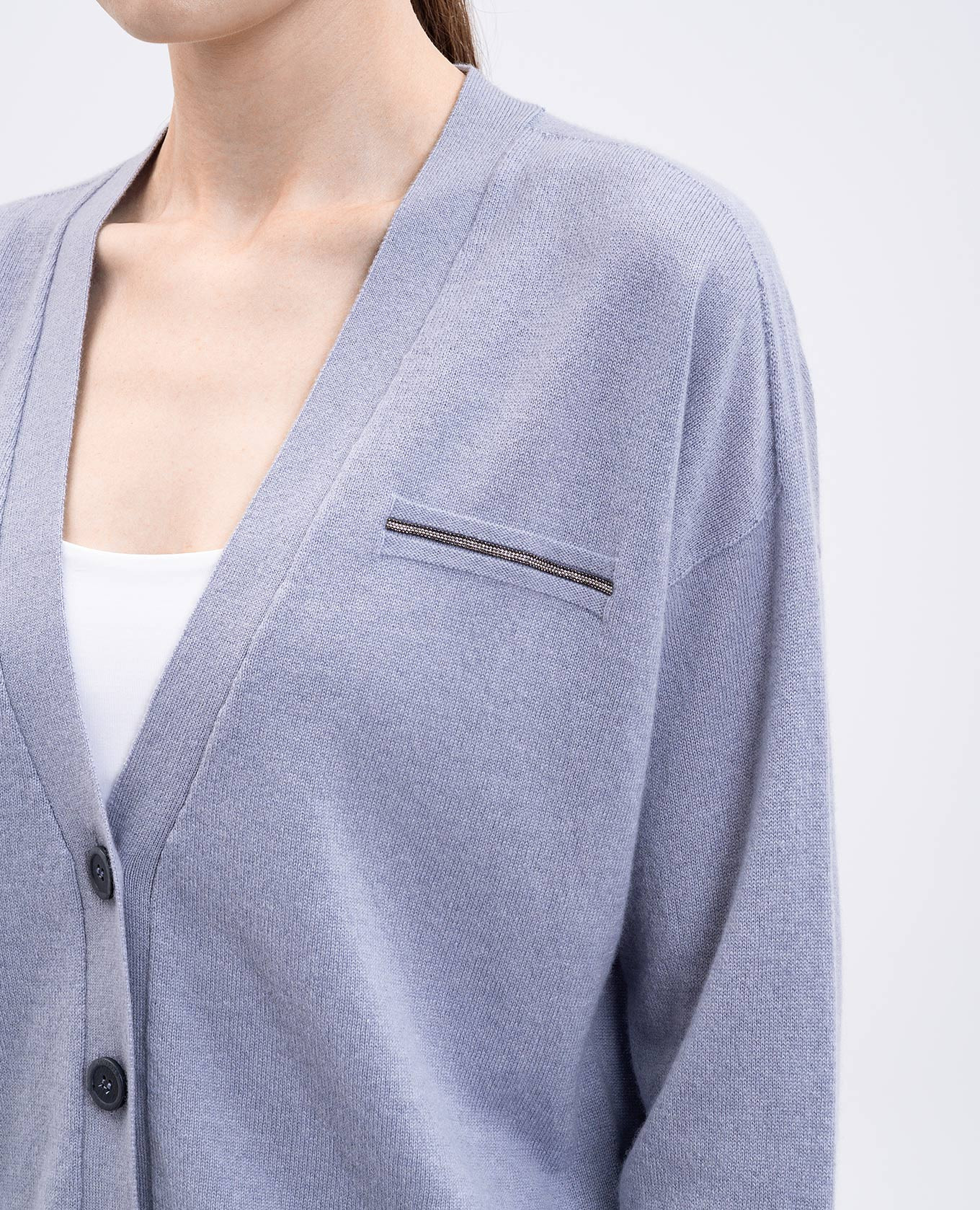 Gray cashmere cardigan Peserico 5