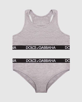 Dolce&Gabbana Children's gray top and panties set L5J713FUGNE