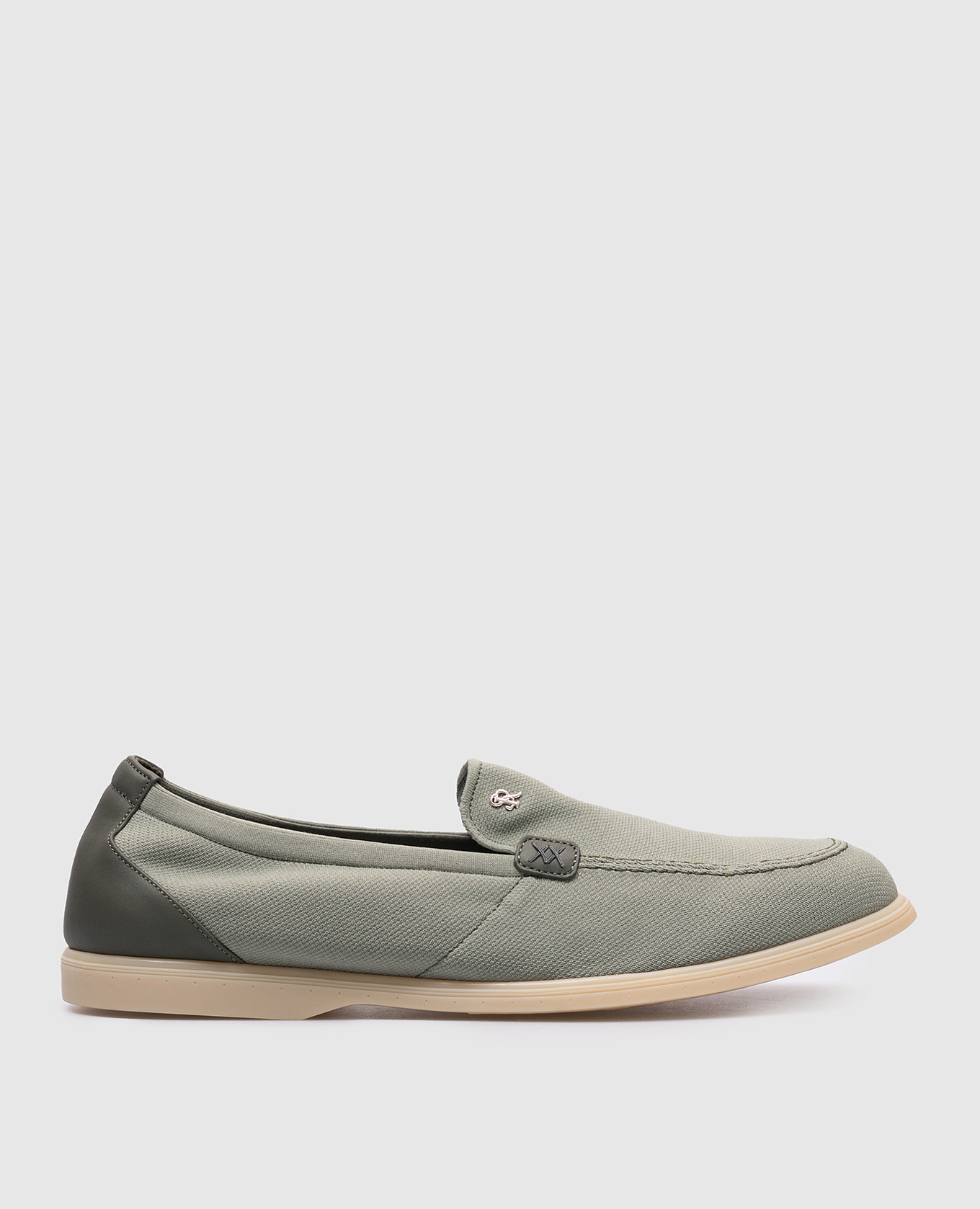 Green loafers with monogram logo Stefano Ricci