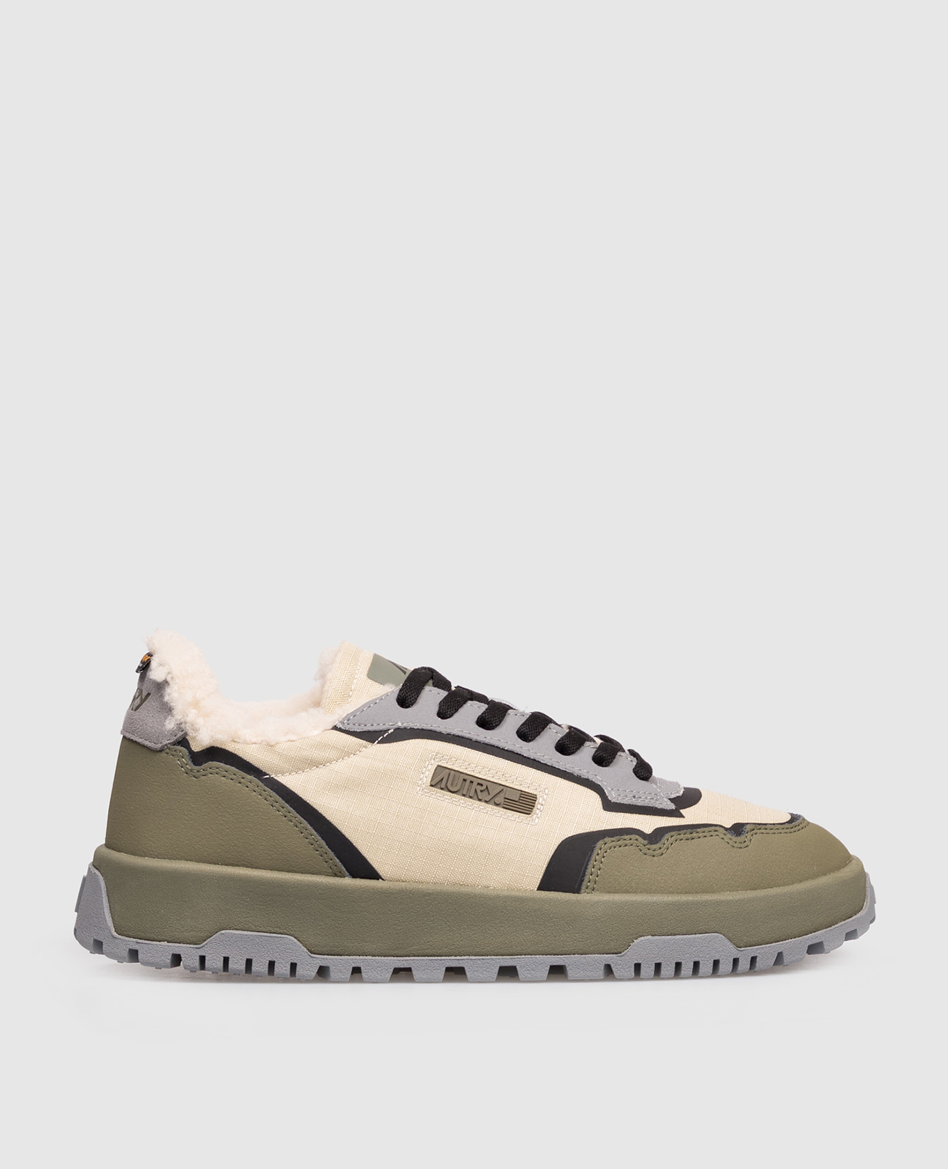 Green WILDPACE combination sneakers with fur AUTRY