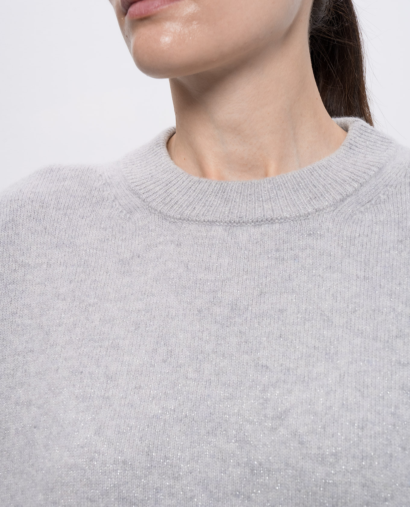 

Gray wool and cashmere sweater with lurex Peserico, Grey