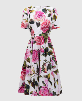 Dolce&Gabbana White floral print midi dress F6F4STHS5S4