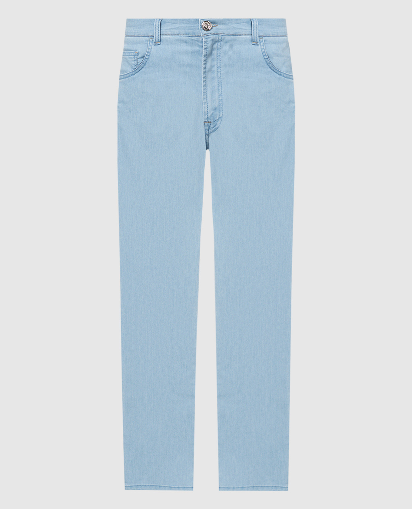 

Blue jeans with metallic logo Stefano Ricci, Light blue