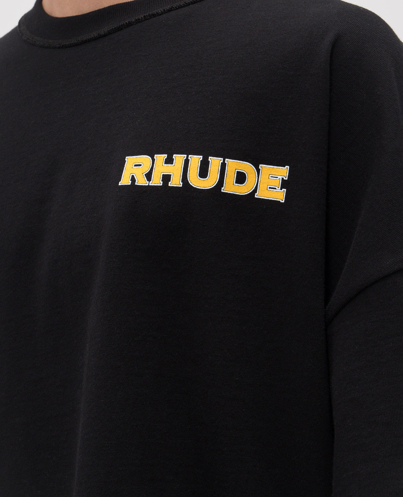 

Black double-layer sweatshirt with logo Rhude
