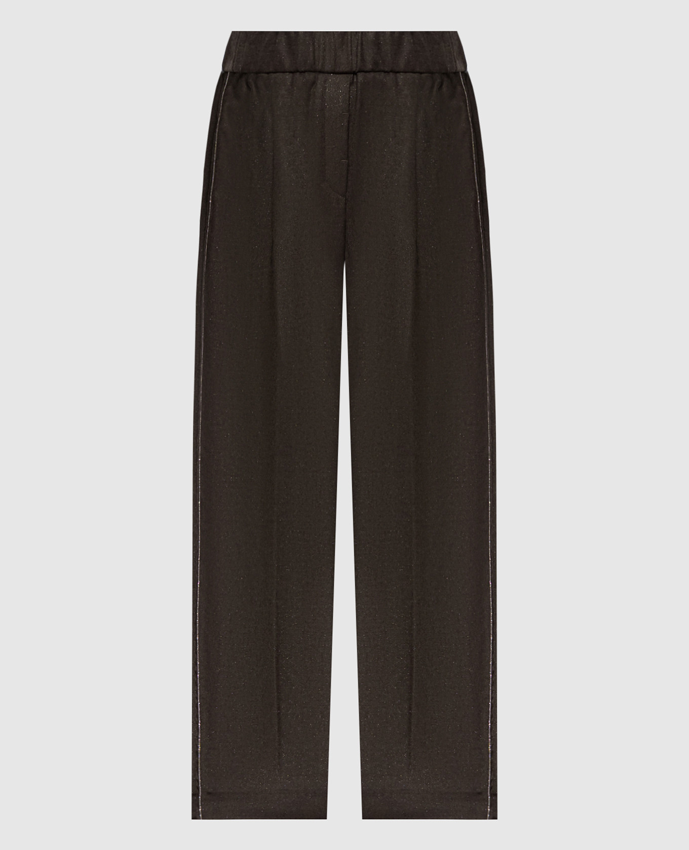 

Brown wool pants with monil chain Peserico