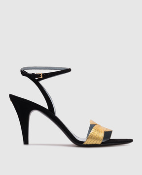 Valentino Black suede sandals FOLIEFOLIAGE 6W0S0MH5KMN