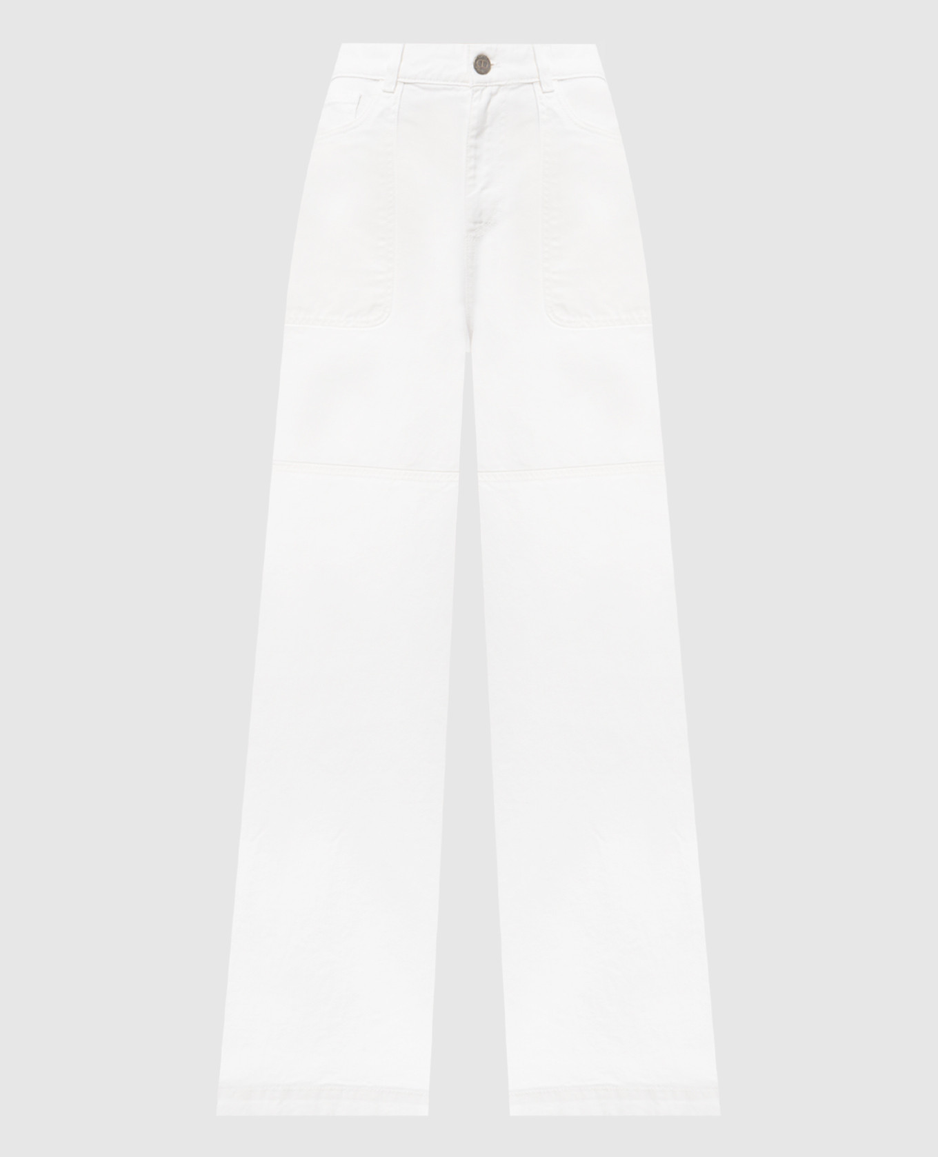 White jeans with logo patch Twinset