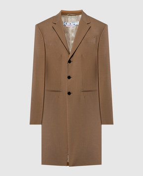 Off-White Relaxed brown elongated jacket OMEN044S22FAB001