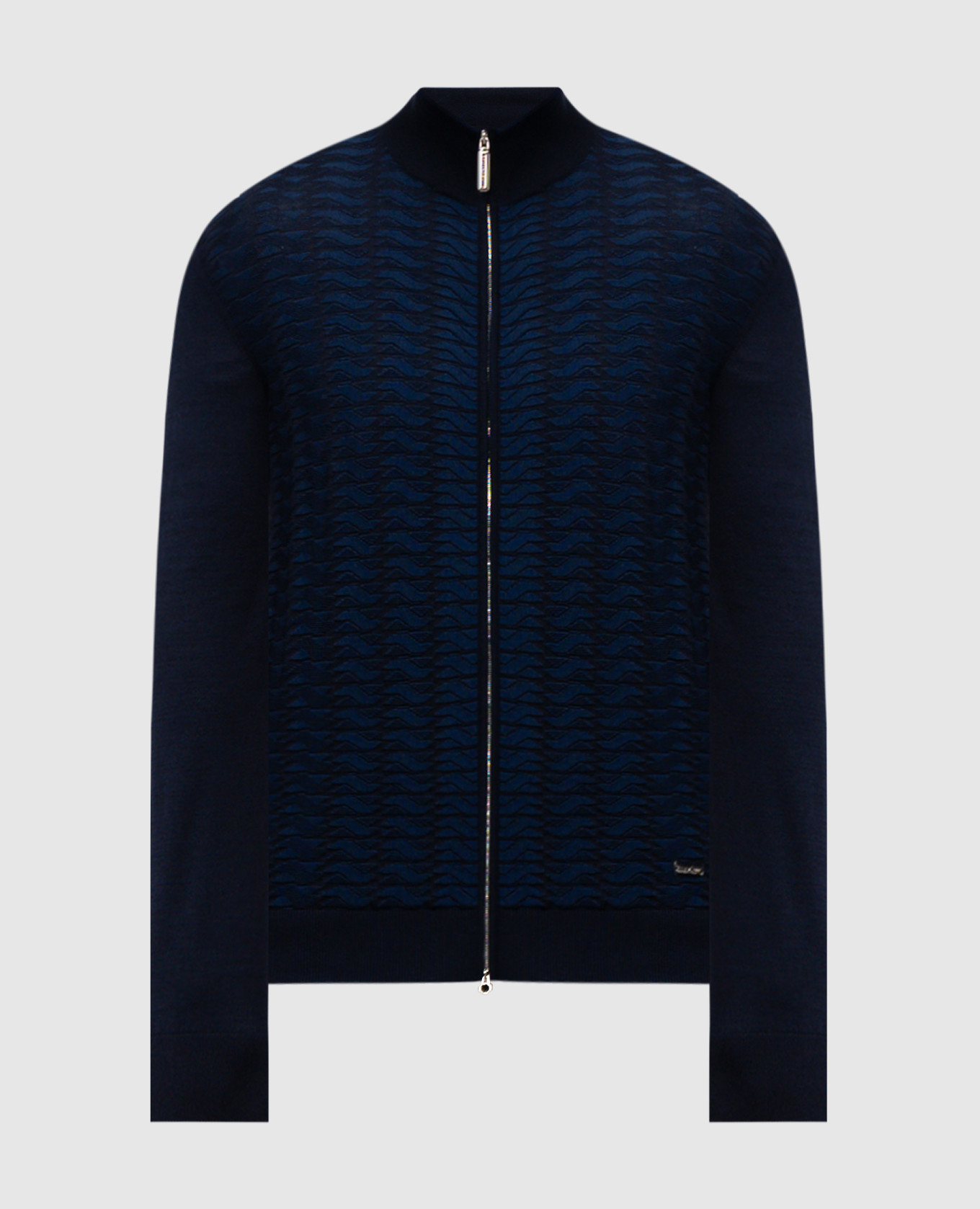 Blue patterned silk cardigan Stefano Ricci