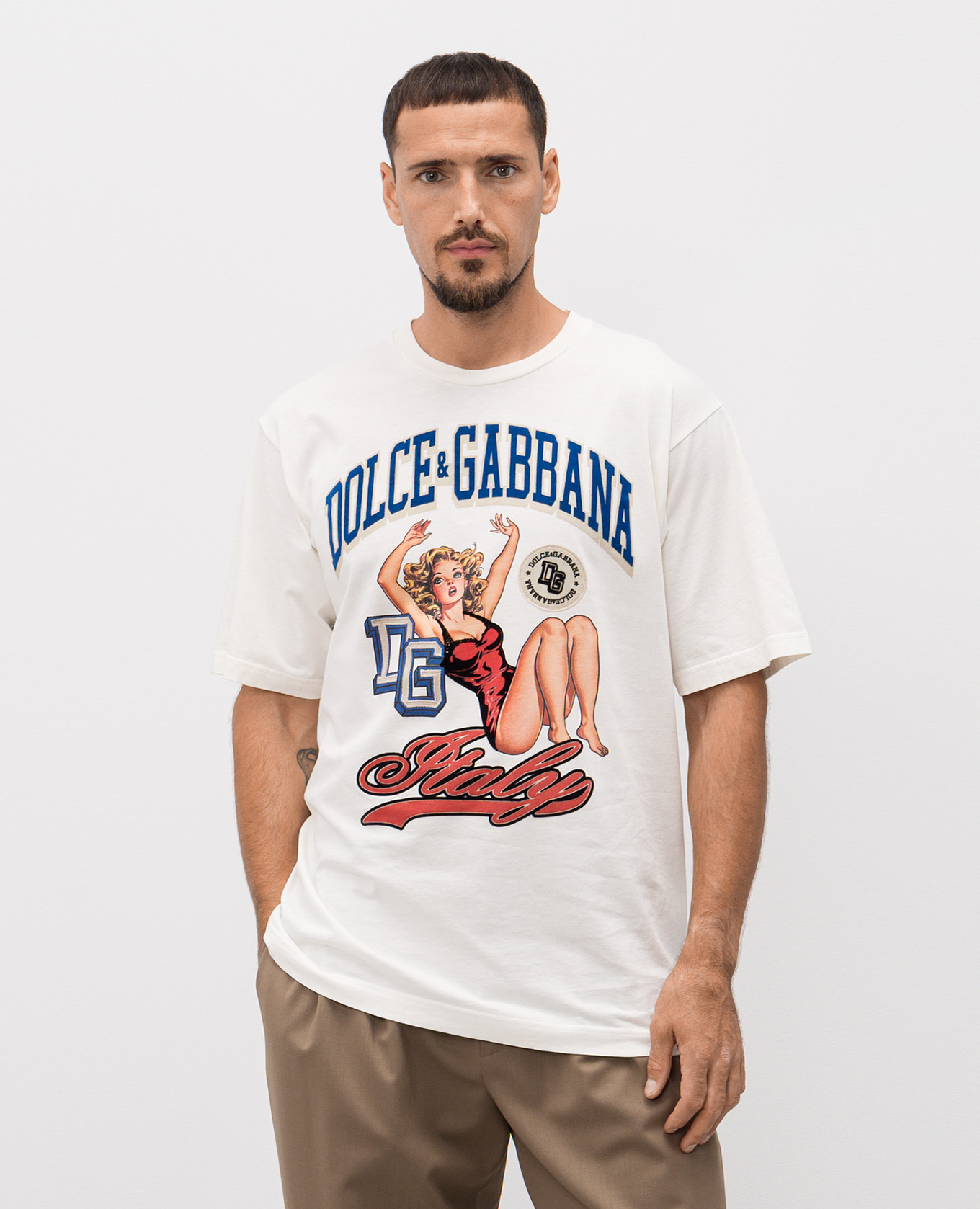 

White T-shirt with print Dolce&Gabbana