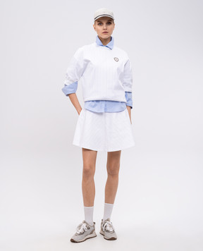 Brunello Cucinelli White mini skirt with logo patch ML921G3797