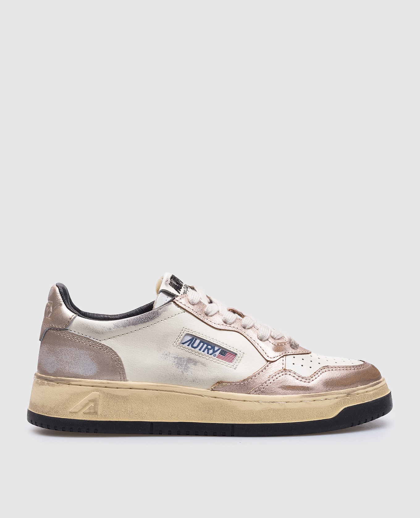 Super vintage beige leather sneakers autry