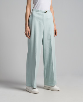 Agnona Green pants with logo T70602YUC055