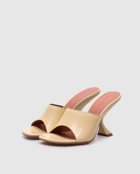 Amina Muaddi Taylor yellow leather mules 14S364270TAY