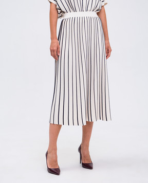 Max Mara Weekend FINANZA white striped pleated skirt FINANZA