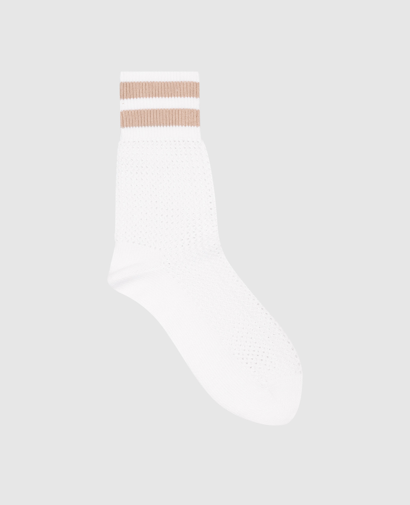 

White socks with an openwork pattern and a contrasting stripe Brunello Cucinelli