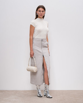 Max & Co BOLOGNA midi gray skirt with slit BOLOGNA