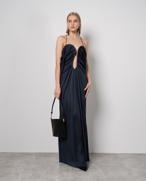 Victoria Beckham Blue maxi dress with curved necklines 1224WDR005612A