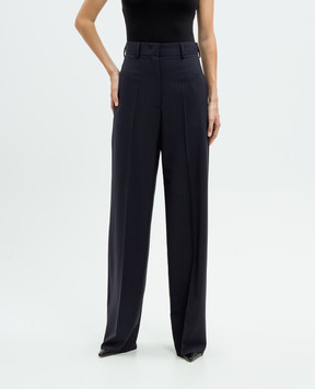 Valentino Blue wool trousers with a high rise 5B3RB5Y074B