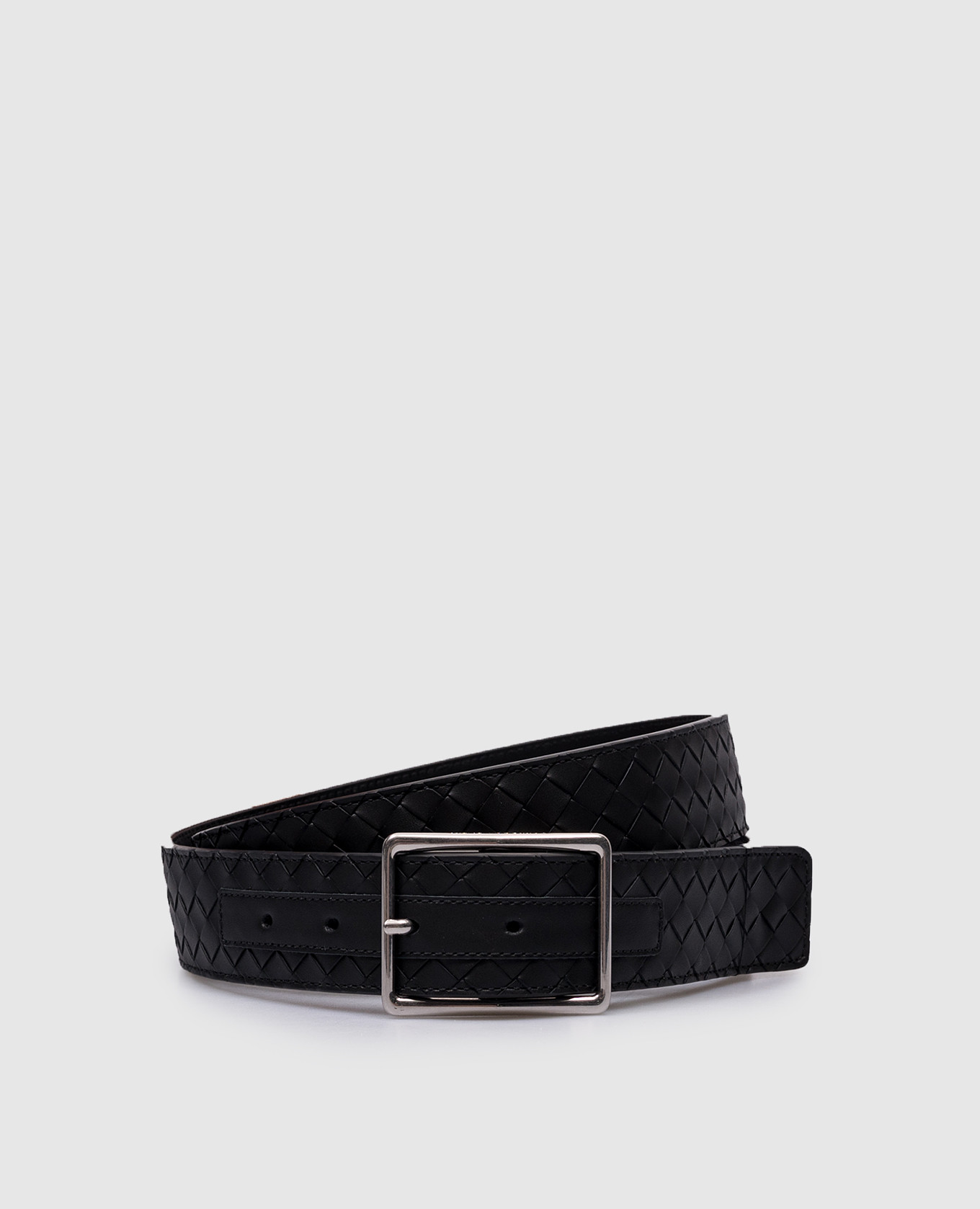 

Black leather belt with Intrecciato weave Bottega Veneta