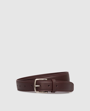 Babe Pay Pls Burgundy leather belt with silver buckle 0C003