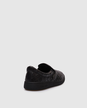 Bottega Veneta Black Intrecciato leather slip-ons 775320V3HB0