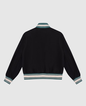 AMIRI Children's black bomber jacket with logo patch AKOUBB1001