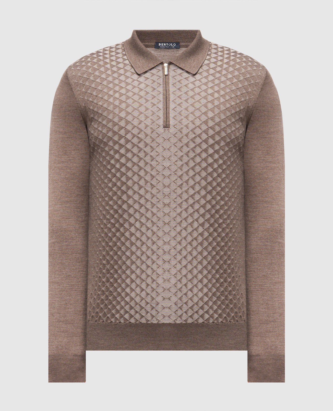 

Brown wool and silk polo shirt Bertolo Cashmere
