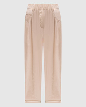Brunello Cucinelli Beige pants with a monil chain M0H93P7894