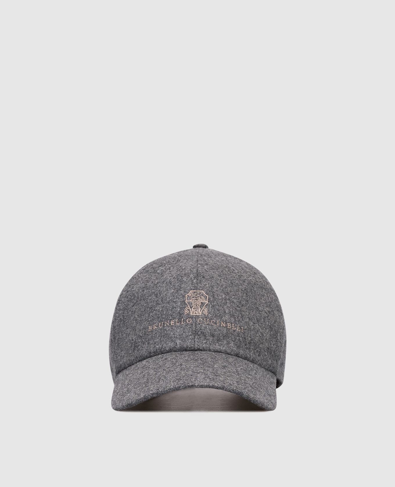 

Grey wool cap with embroidered logo emblem Brunello Cucinelli