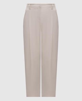 Brunello Cucinelli Beige silk pants M0F73P1980