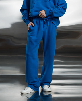 Off-White Blue sweatpants with Off embroidery OMCH054S24FLE001