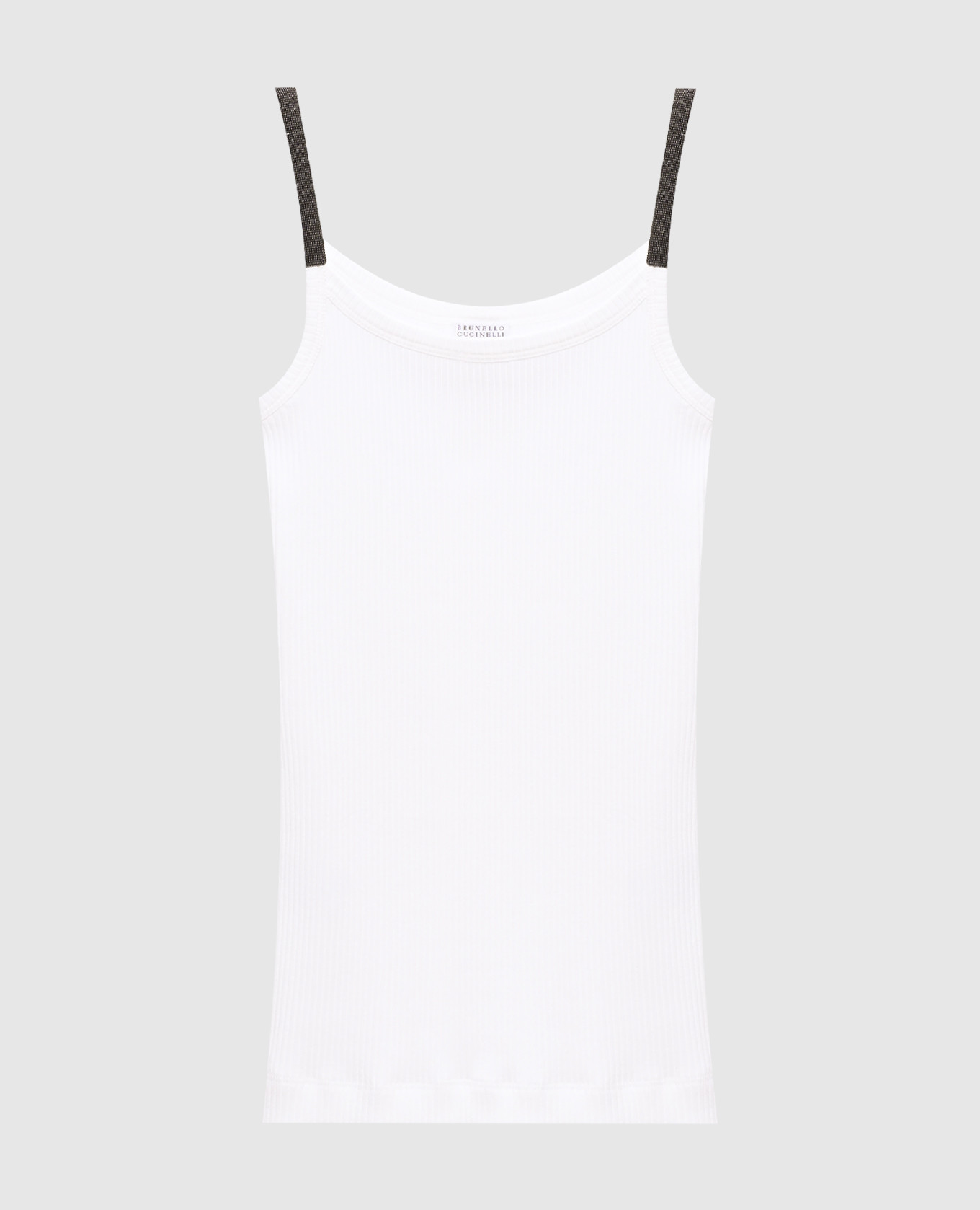 

White ribbed top with monil chain Brunello Cucinelli